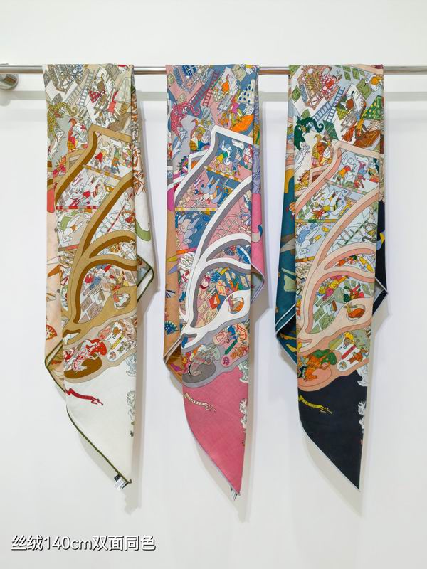 Hermes Scarf 140X140cm 70%羊绒 30%真丝 E091802